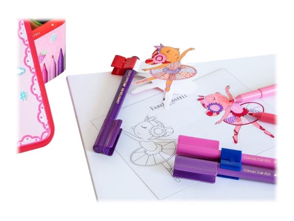 Tusser Faber-Castell Connector Ballerina 33 stk. ass. farver i metalæske