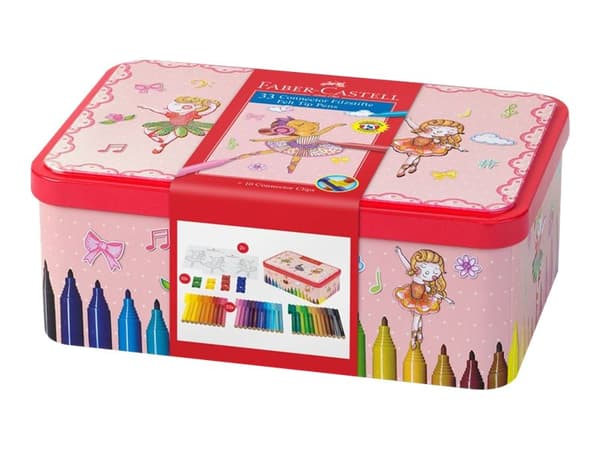 Tusser Faber-Castell Connector Ballerina 33 stk. ass. farver i metalæske