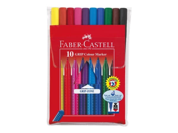 Faber-Castell GRIP - Markering - vattenbaserat livsmedelsfärgningsbläck (paket om 10)