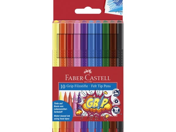 Faber-Castell GRIP - Markering - vattenbaserat livsmedelsfärgningsbläck (paket om 10)