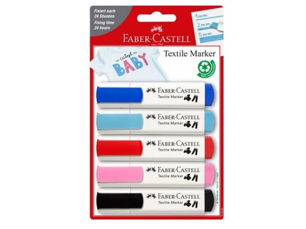 Faber-Castell 159530, Musta, Sininen, Vaaleansininen, Vaaleanpunainen, Punainen, Taltan pää, Monivärinen, Muovi, Kangas