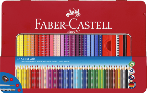 Faber-Castell Colour GRIP - Fargeblyant - ikke-permanent - assorterte skinnende farger (en pakke 48)
