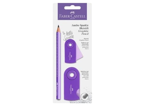 Blyant Faber-Castell Sparkle Jumbo Lilla Glitter Graphite - Skolesæt