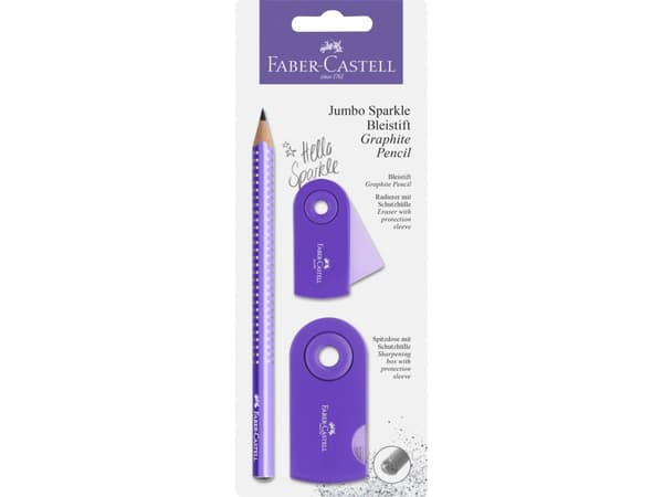 Blyant Faber-Castell Sparkle Jumbo Lilla Glitter Graphite - Skolesæt