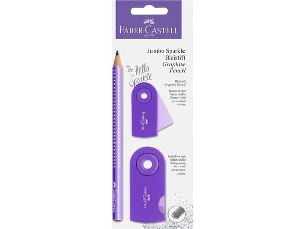 Blyant Faber-Castell Sparkle Jumbo Lilla Glitter Graphite - Skolesæt