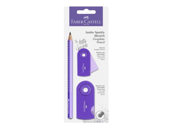 Lyijykynä Faber-Castell Sparkle Jumbo Violetti Glitter Grafiitti - koulusarja