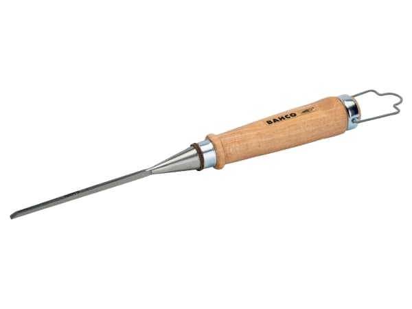 Bahco Scalpello per legno, impugnatura in legno, ghiera in acciaio nichelato, 4 x 140 mm 425-4, Finjusteringsmeisel, Meisel skjær, Stål, Tre, Tre, Av