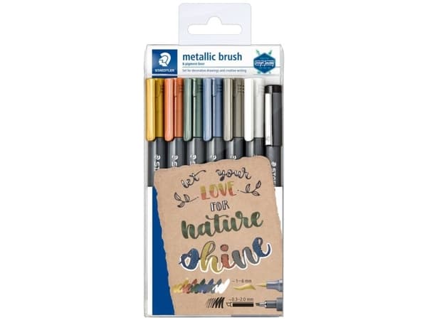 Staedtler 8321 TB7 Marker metallic brush, 6 + 1