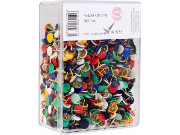 Victory Office Product Victory Office Product VICTORY OFFICE PINS MIX OF FARGER 1000 STK. PLASTIKK BOKS