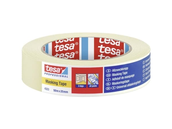 tesa STANDARD 04323-00041-00 Crepebånd tesakrepp® Beige (L x B) 50 m x 25 mm 1 stk 1 stk