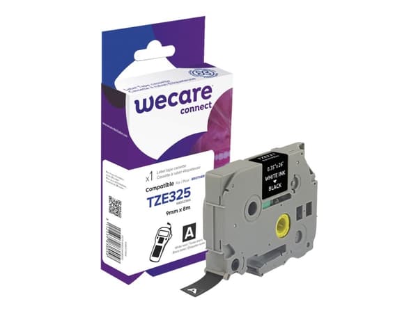 Wecare - Hvit - Rull (0,9 cm x 8 m) 1 kassett(er) merketape - for Brother PT-D210, D600, H110; P-Touch PT-1005, 1880, E310, E800; P-Touch Cube Plus P
