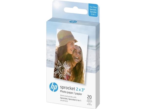 HP Zink Paper Sprocket For Luna 2x3" - 20 Pack