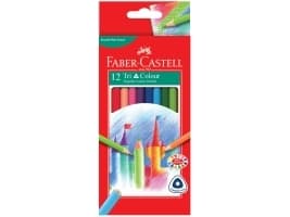 Färgpennor faber-castell tri colour, förpackning med 12 sorterade färger