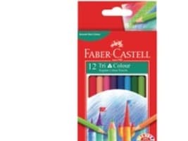 Färgpennor faber-castell tri colour, förpackning med 12 sorterade färger