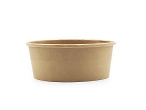 Salatbakst rund 1200 ml Ø 170 mm H70 mm brun kraft/pe, 6 hk x 50 stk/eske