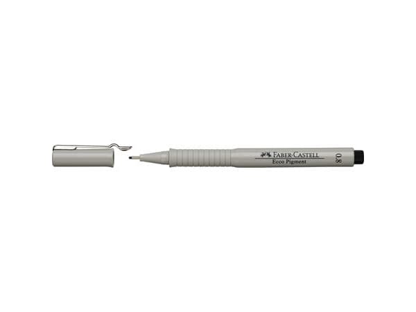 Faber-Castell Ecco Pigment, Sort, Fint, Grå, Rund, Pigmentbasert blekk, Fiber