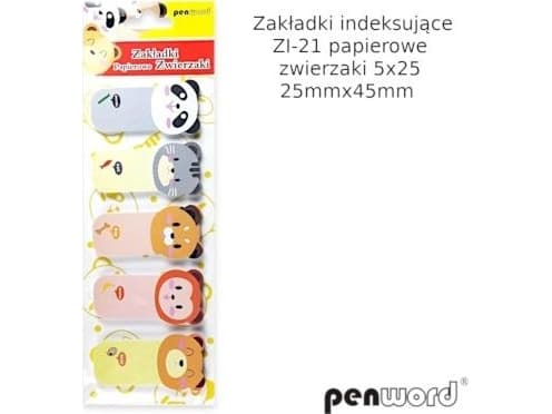 Polsirhurt Indekseringsbokmerker papirdyr ZI-21 25mmx45mm