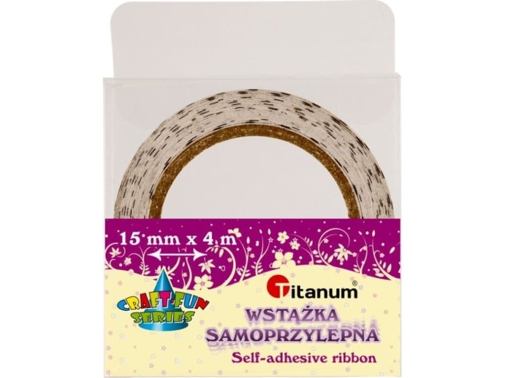 Titanum Decorative ribbon 1.5x4m Ecry with black dots