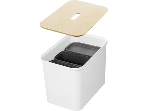 Komplet, system til affaldssortering SmartStore Collect, 76 L, hvid