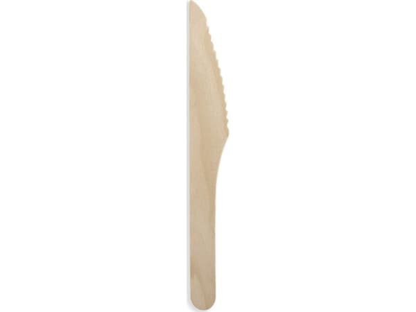 Huhtamaki Bestikkkniver i tre 16,5 cm - 100 stk.