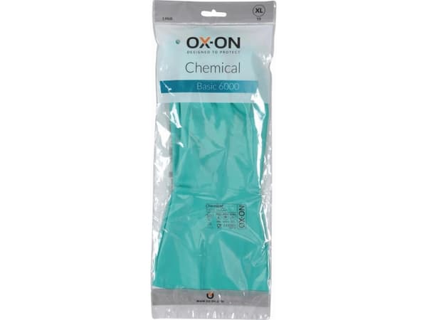 Arbejdshandsker, OX-ON 6000 Chemical Basic, grøn, str. 10