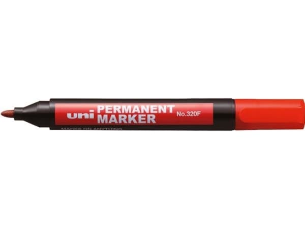 Uni Mitsubishi Blyertspenna Permanent märkpenna UNI 320 RÖD (NO-320CZER)