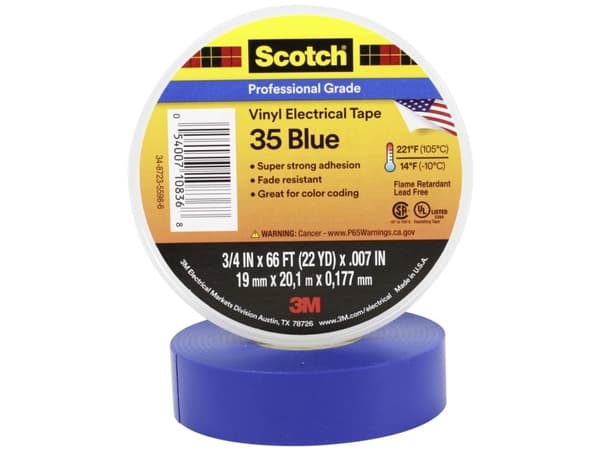 Scotch Scotch™ 35 SCOTCH35-19X20BL Isoleringsbånd Scotch® 35 Blå (L x B) 20 m x 19 mm 1 stk
