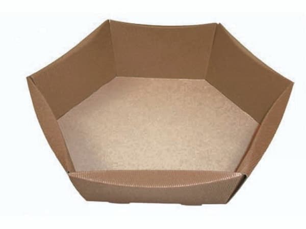 Presentbricka 43x35x9cm brun öppen våg 6-sidig 25 st/pack - (25 st)