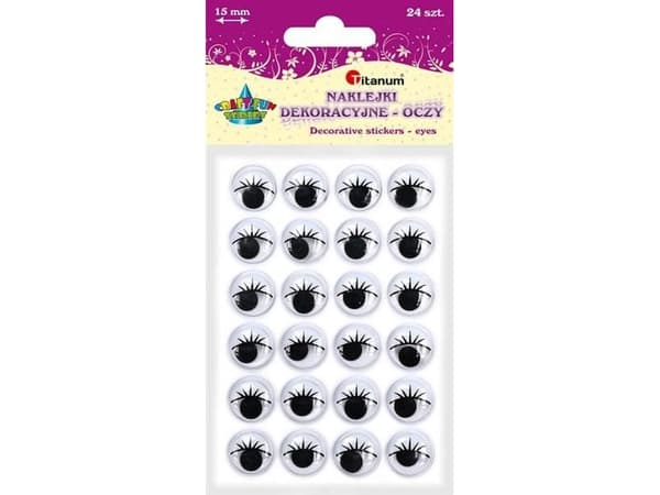 Titanum Eyes 15mm självhäftande med ögonfransar 24st,CRAFT-FUN