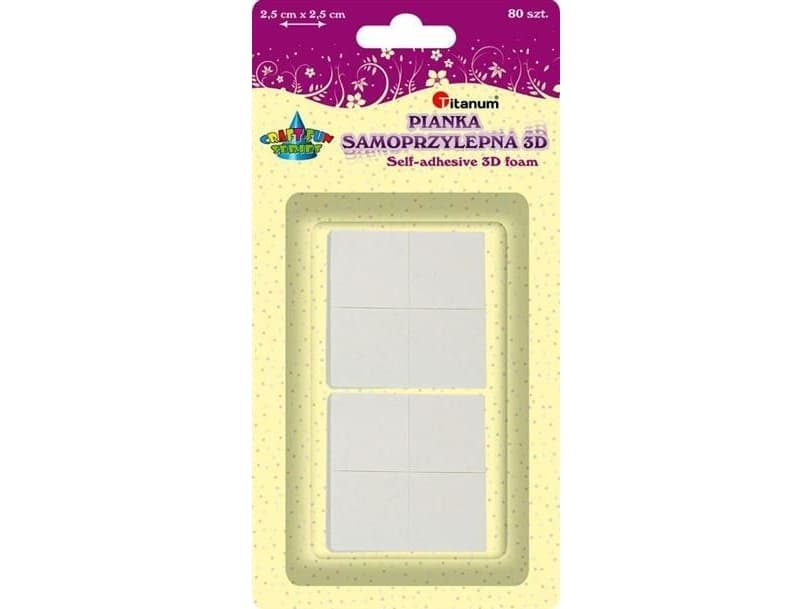 Titanum Self-adhesive foams 25mm x 25mm, 80pcs, CRAFT-FUN