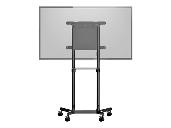 StarTech.com Mobile TV Cart, Portable Rolling TV Stand for 37-70" VESA Display (154lb/70kg), with Shelf & Storage Compartment, Rotate/Tilt Display, U