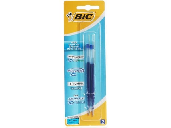 BIC - Påfyll - blå - gelblekk - 0.7 mm - medium (en pakke 2) - for P/N: 829158, 829162