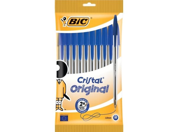 BIC Cristal - Kulspetspenna - blå - 1 mm - medel (paket om 10)