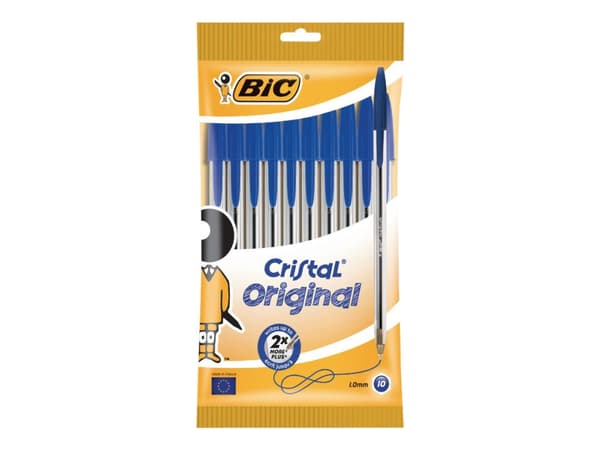 BIC Cristal - Kulspetspenna - blå - 1 mm - medel (paket om 10)
