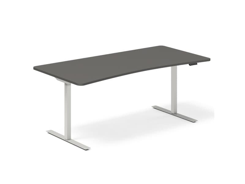 Hæve-sænkebord DNA, Antracit 1800x800mm Bue 2-ben/Alugå