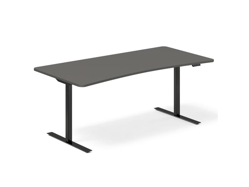 Hæve-sænkebord DNA, Antracit 1800x800mm Bue 2-ben/Sort