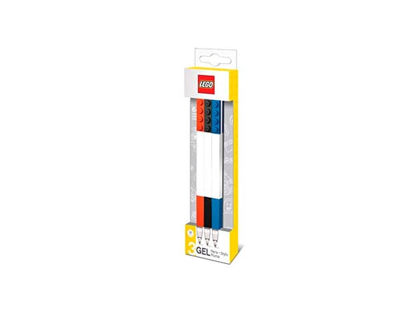 LEGO gel pens, 3 stk. rød, blå og sort i box