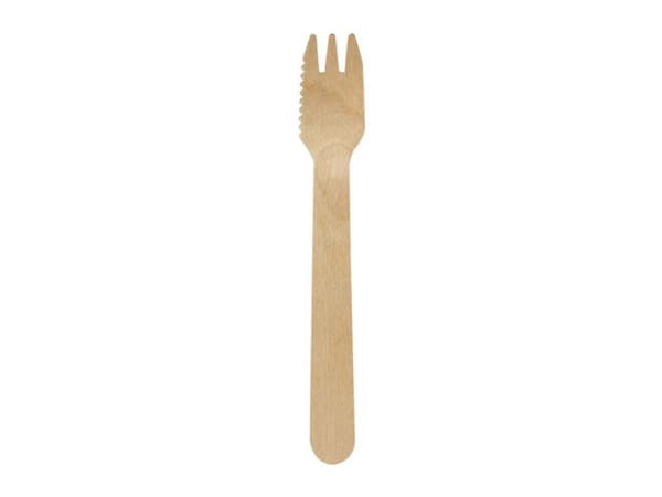 Träbestick tårtgaffel Exclussiv w/cut 14cm vaxad 100st/pack - (100 st.)