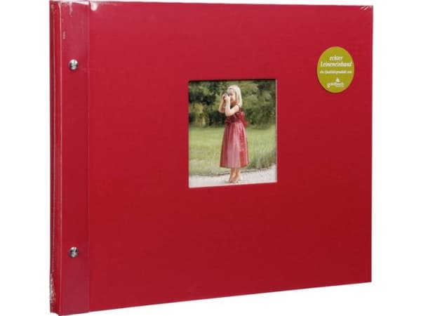 Goldbuch Bella Vista, Röd, 40 ark, Inbindning, Polyuretan, papper, Vit, 390 mm