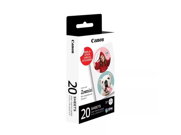 Canon ZINK - Selv-adhesiv - 33 mm-diameter 40 etikett(er) (20 ark x 2) ferdigkuttede sirkelfotoklistremerker - for Canon Zoemini; Zoemini S