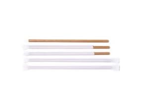 Sugerør Ø8x250 mm utan knäck enkeltpakket Bionedbrydelig Papir Brun,500 stk/ps - (500 stk.)