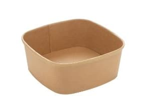 Bowle firkantet 170x170x65 mm 1200 ml Kraft med PE Brun,6 pk x 50 stk/krt