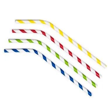 Sugerør Ø6x245 mm med knäck Bionedbrydelig Papir Forskellige farver,500 stk/ps - (500 stk.)