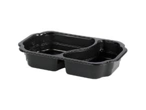 Bakke 2-rum 215x148x47 mm HMR PP Sort,332 stk/krt