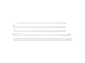Sugerør Ø8x230 mm uden knæk enkeltpakket Bionedbrydelig Papir Hvid,6 ps x 500 stk/krt