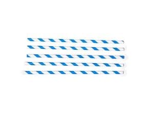 Sugerør Ø6x200 mm utan knäck Bionedbrydelig Papir Blåstribet,500 stk/ps - (500 stk.)