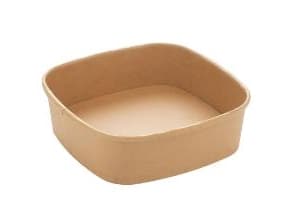 Bowle firkantet 170x170x50 mm 900 ml Kraft med PE Brun,6 pk x 50 stk/krt