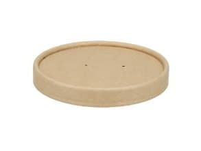 Paplåg Verive Ø 96 mm til soup-to-go bæger pap/PLA Brun,20 ps x 25 stk/krt