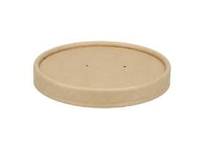 Paplåg Verive Ø96 mm til soup-to-go bæger pap/PLA Brun,25 stk/ps - (25 stk.)