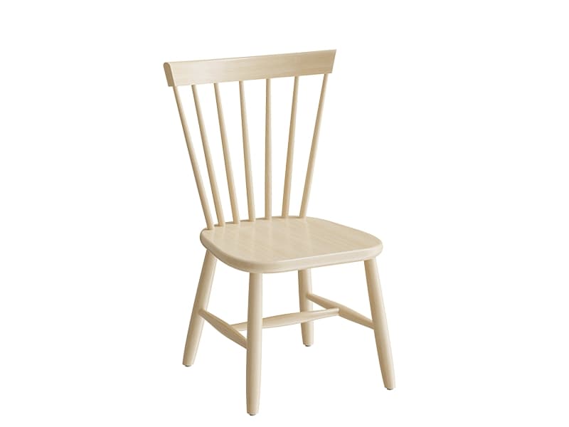 Stol Enkel 3173, klarlakeret massiv birk